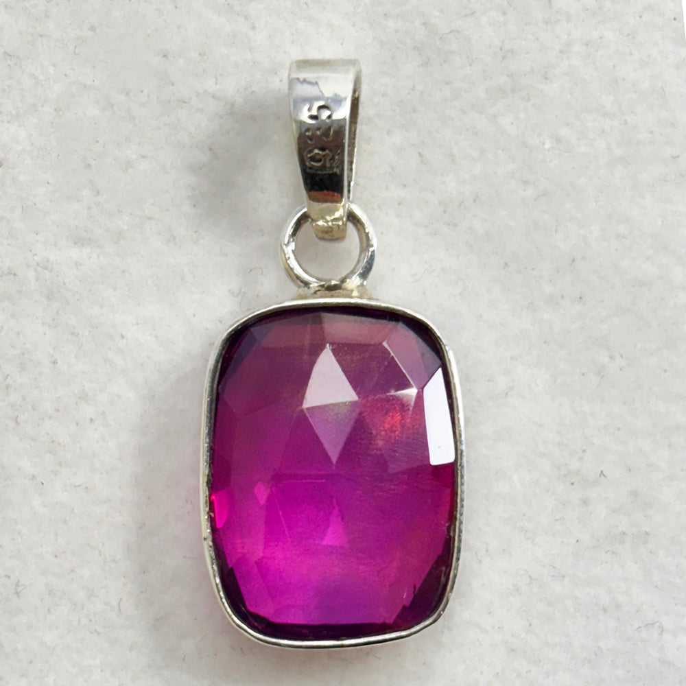 Beautiful 20 Ct Cushion Pendant Natural CERTIFIED 925 Sterling Silver For Gift