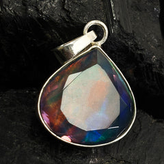 Top Quality Natural Opal 28 Ct Pear CERTIFIED 925 Starling Silver Gems Pendant