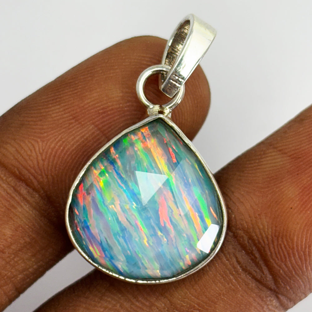 silver opal pendant India