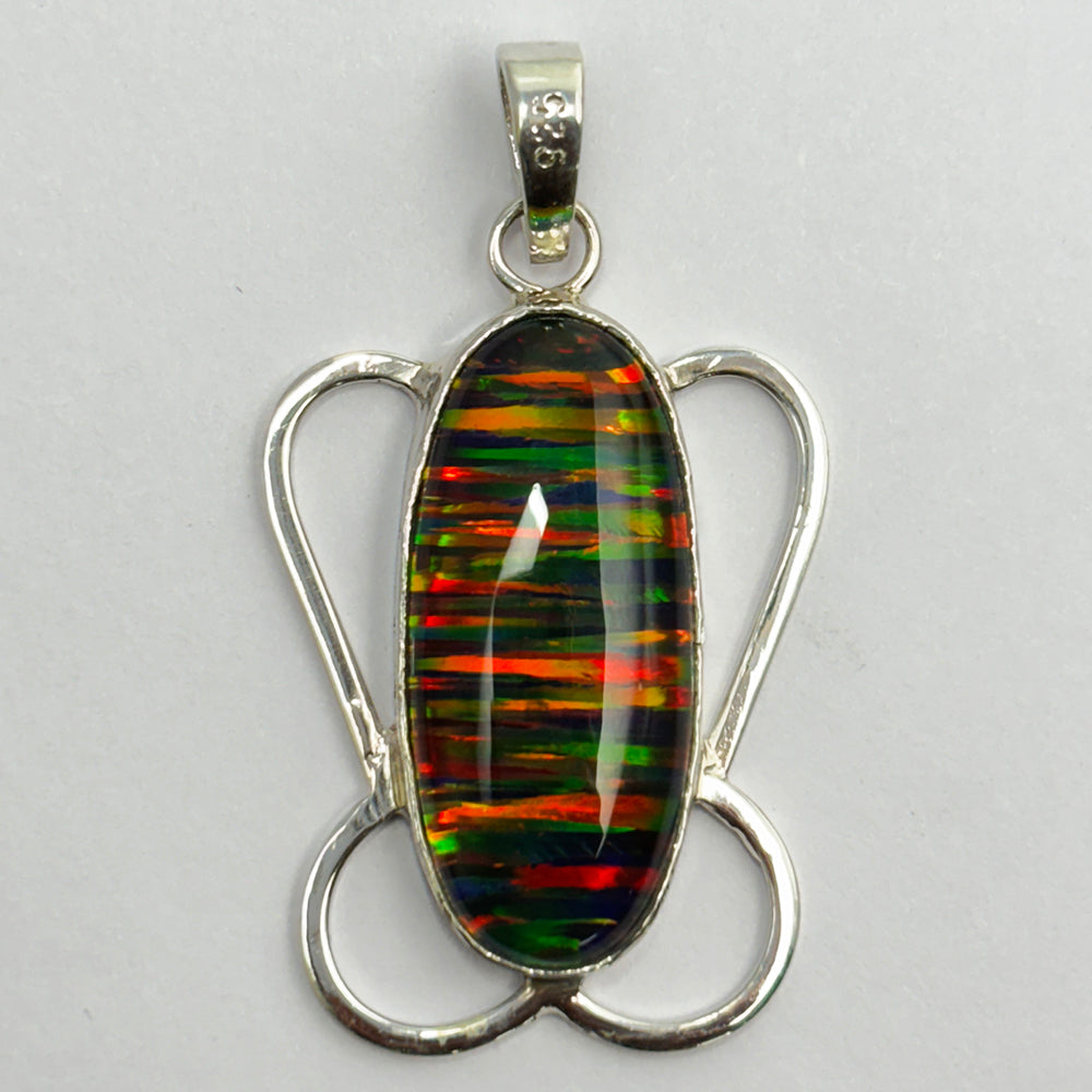 sterling silver opal pendant