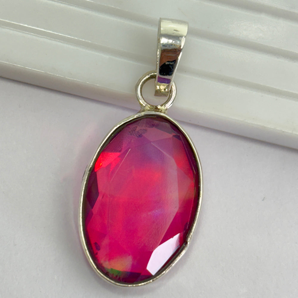 silver gemstone pendant India