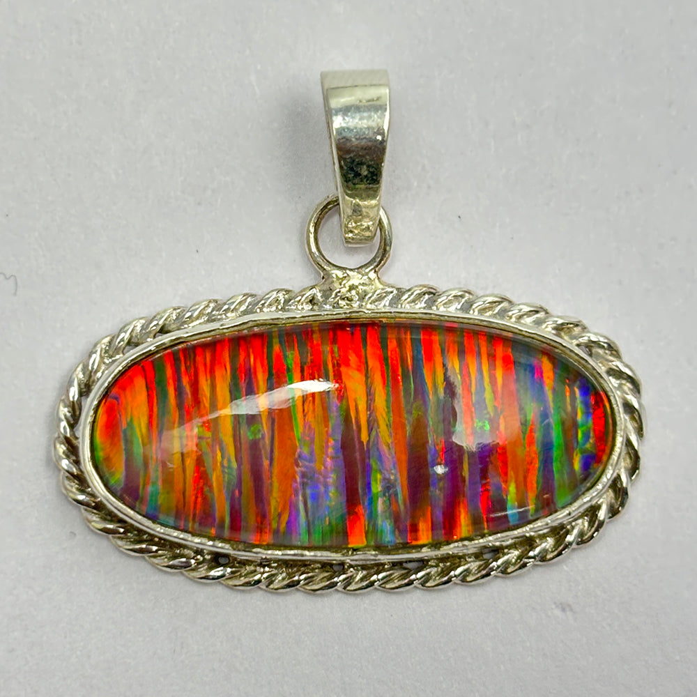 sterling silver opal pendant