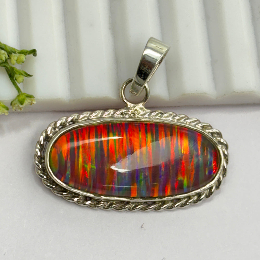 silver opal pendant India