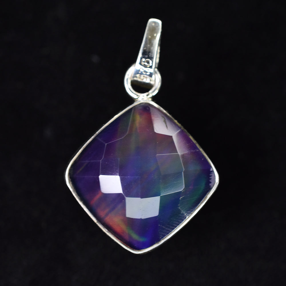 CERTIFIED Square Cushion 28Ct Natural Opal 925 Sterling Silver Pendant Free Gift