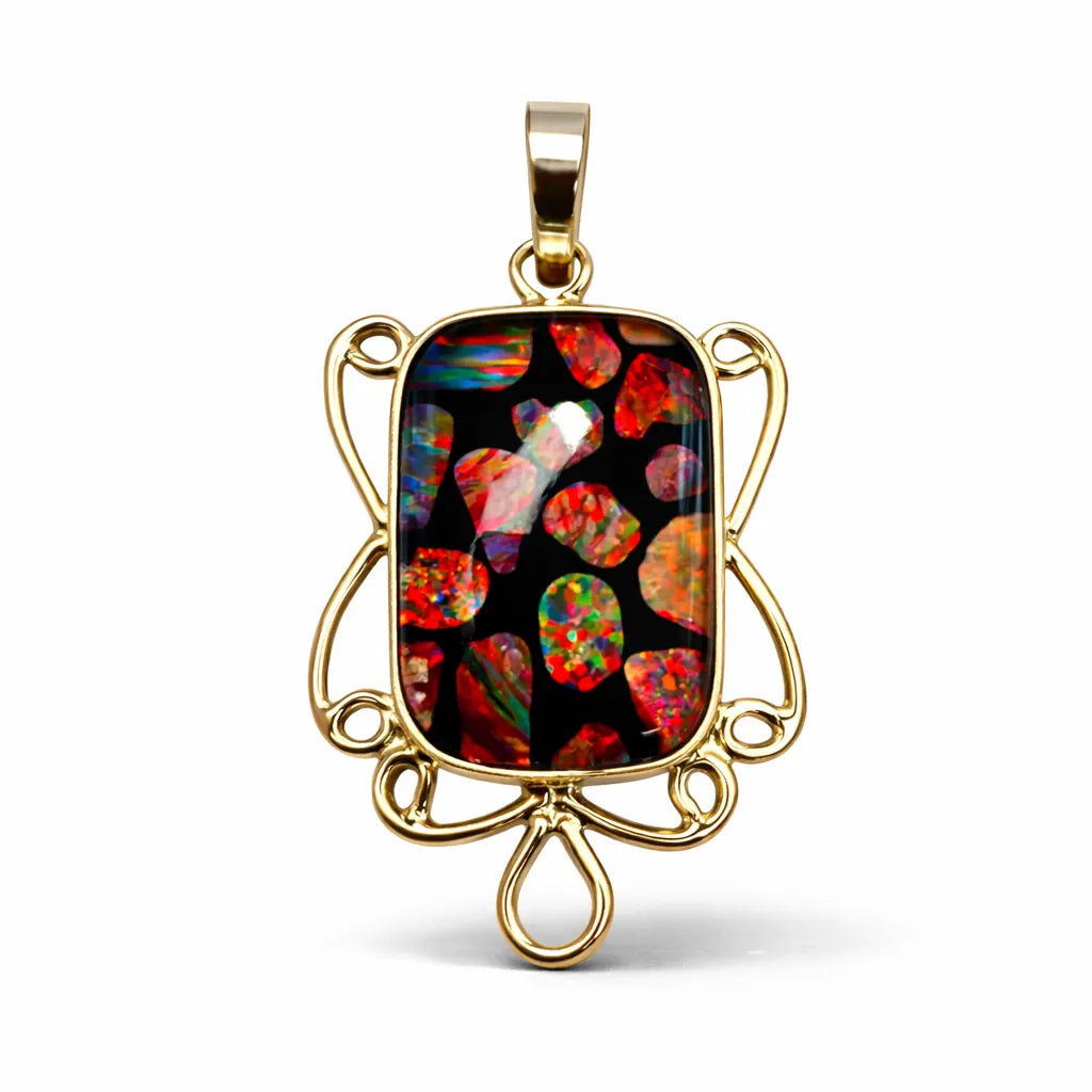 sterling silver opal pendant