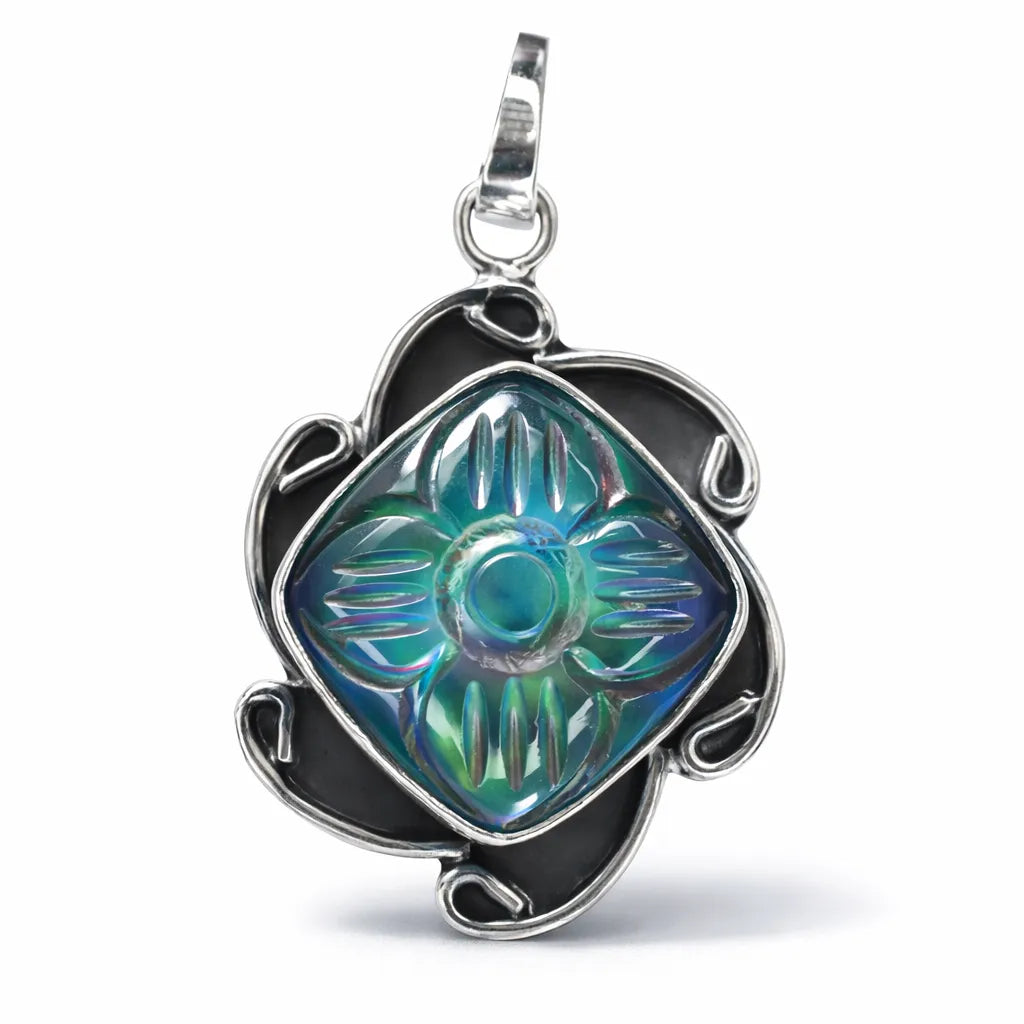 sterling silver opal pendant
