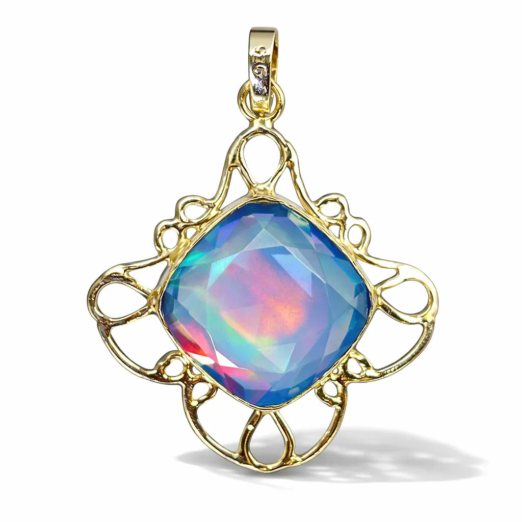 sterling silver opal pendant