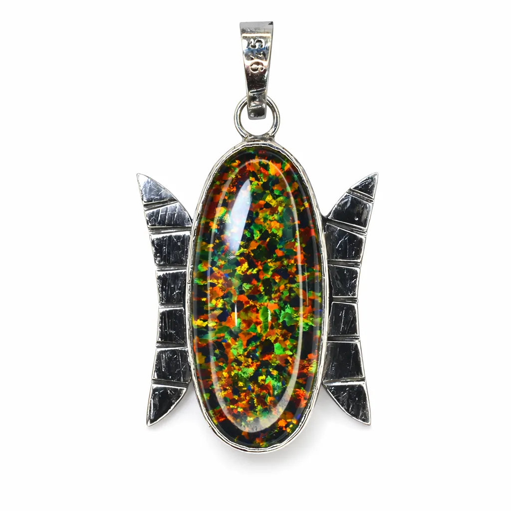sterling silver opal pendant