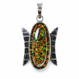 sterling silver opal pendant