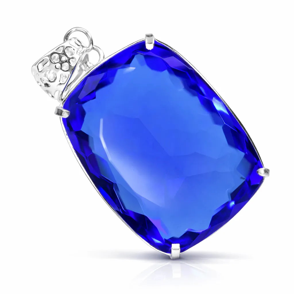 sterling silver sapphire pendant