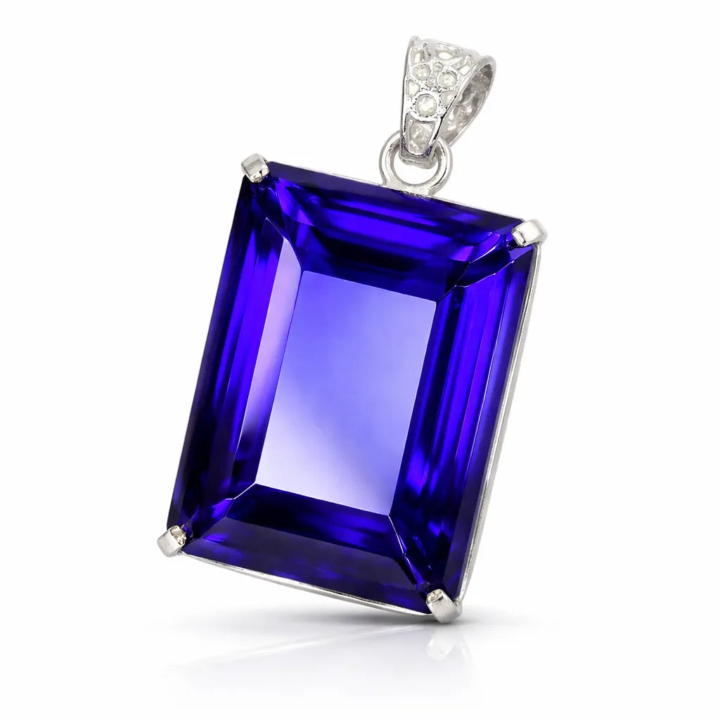 sterling silver sapphire pendant