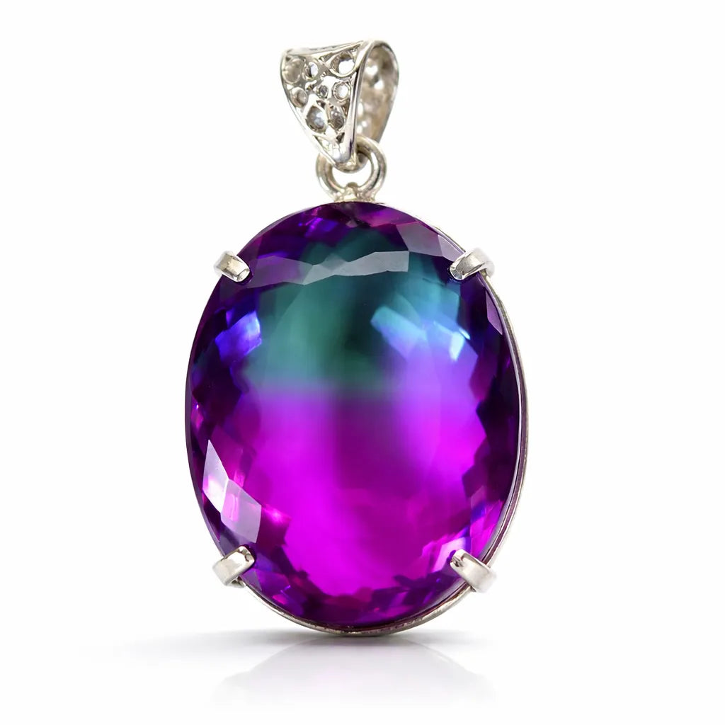 sterling silver sapphire pendant