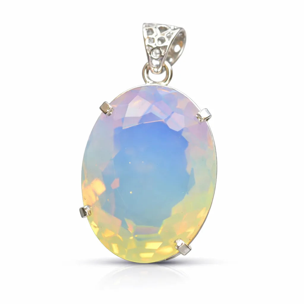 sterling silver opal pendant