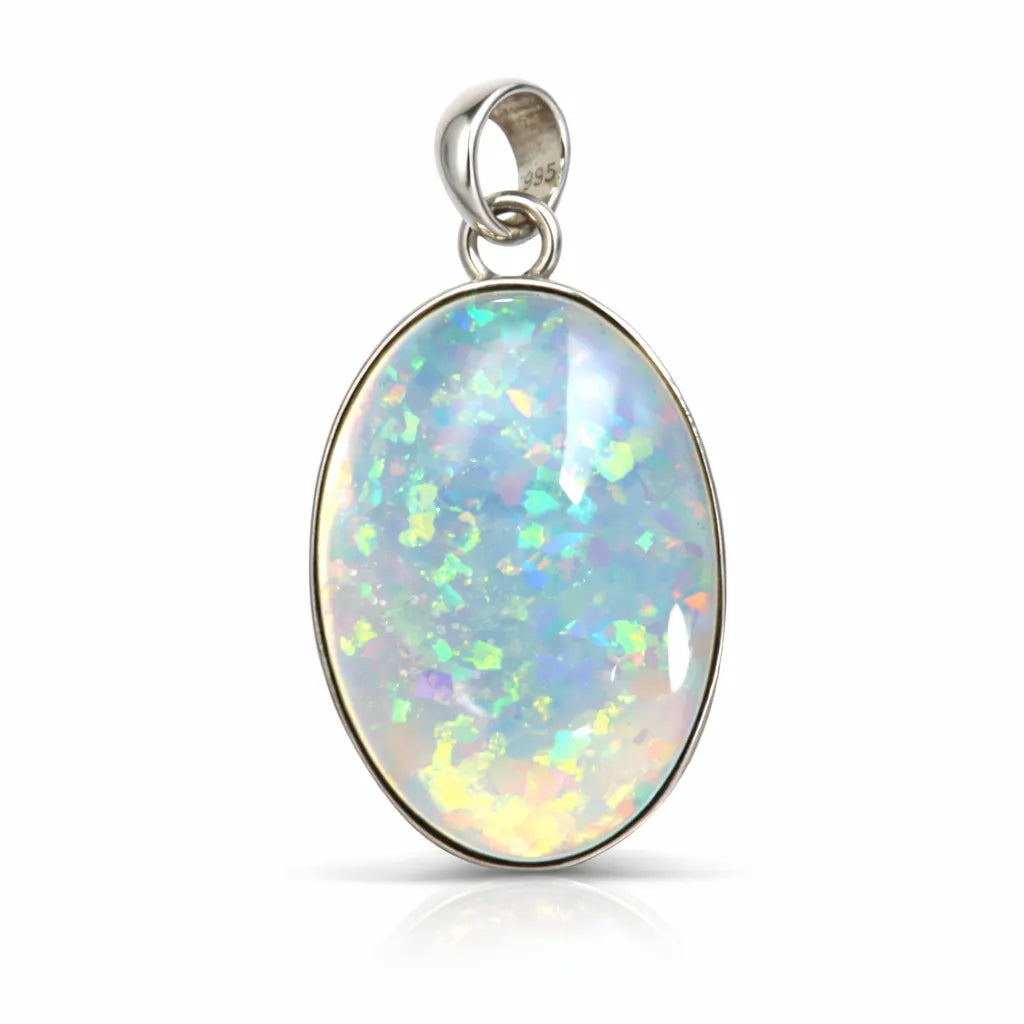sterling silver opal pendant