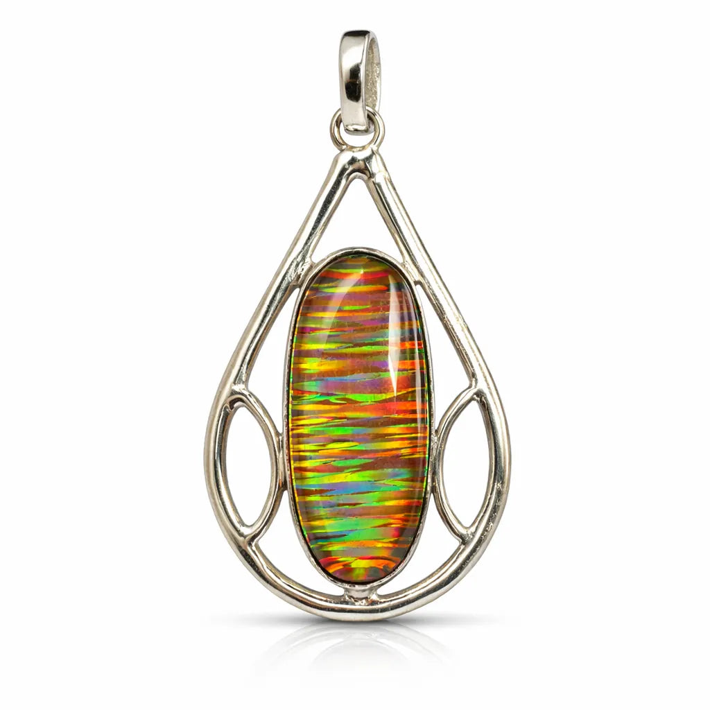sterling silver opal pendant