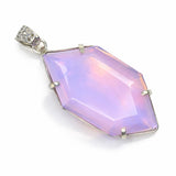 Multicolored pendant with silver frame on white background