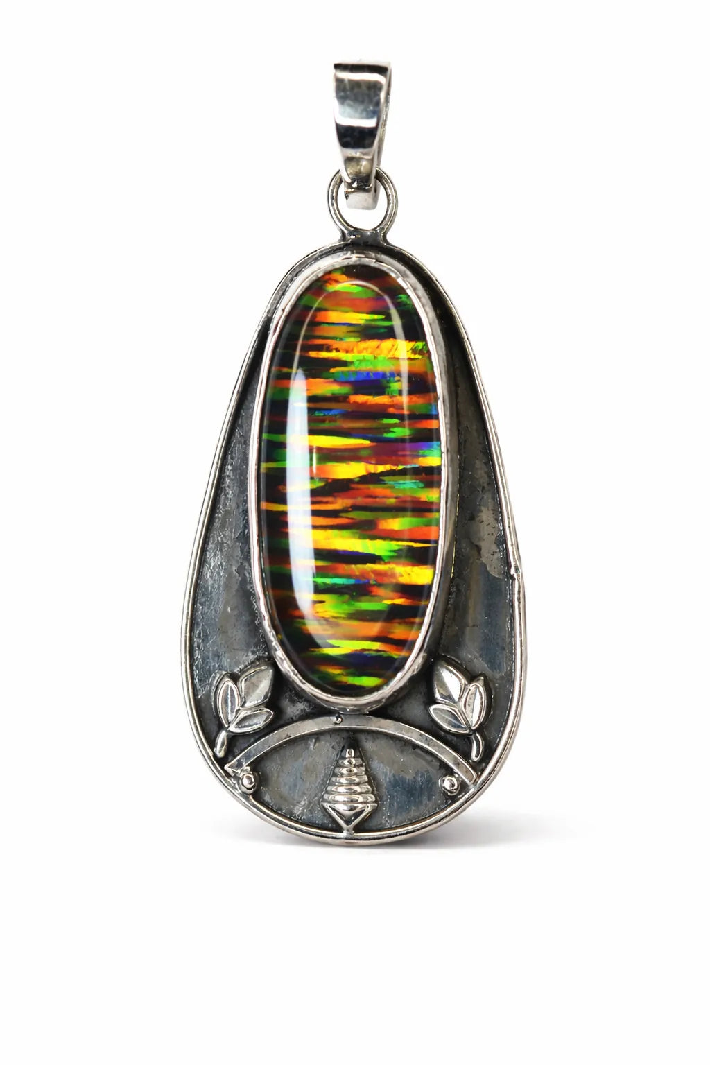 sterling silver opal pendant