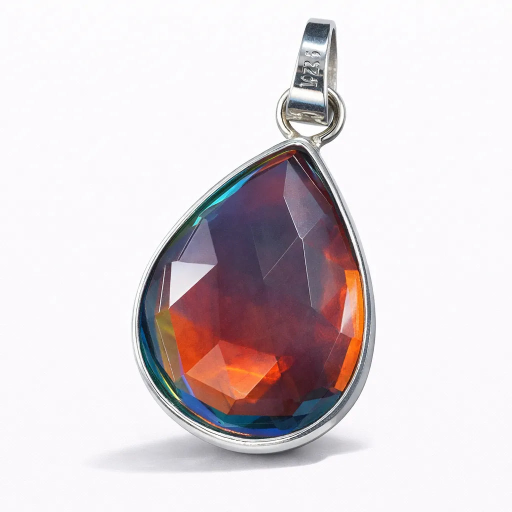 sterling silver opal pendant