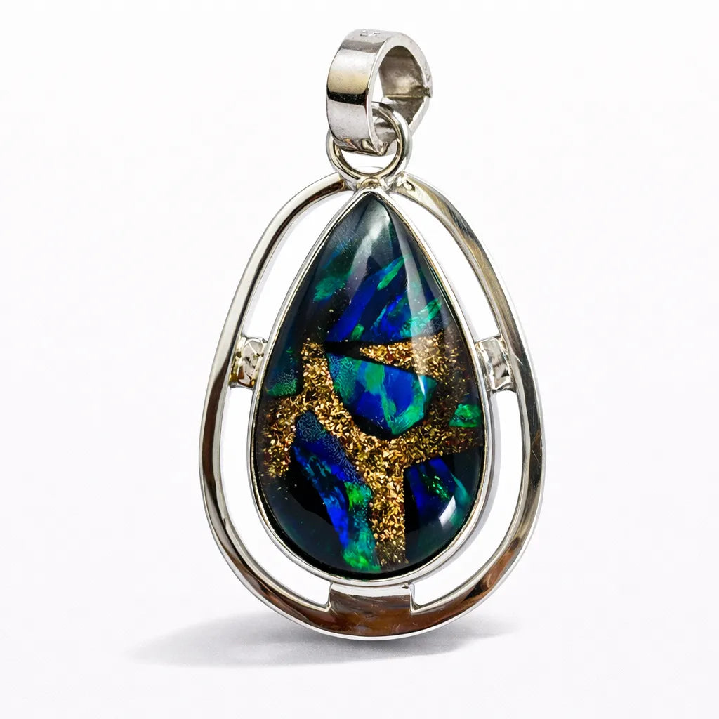 sterling silver opal pendant