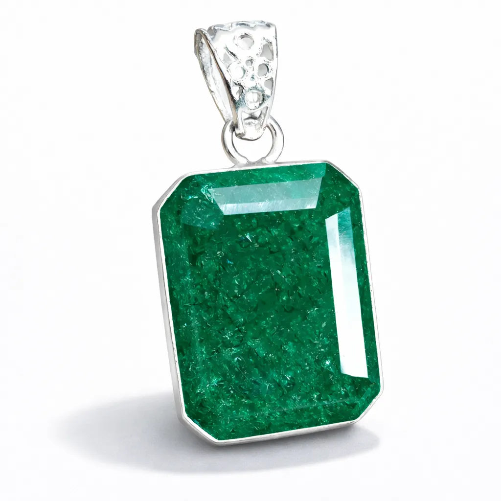 sterling silver emerald pendant