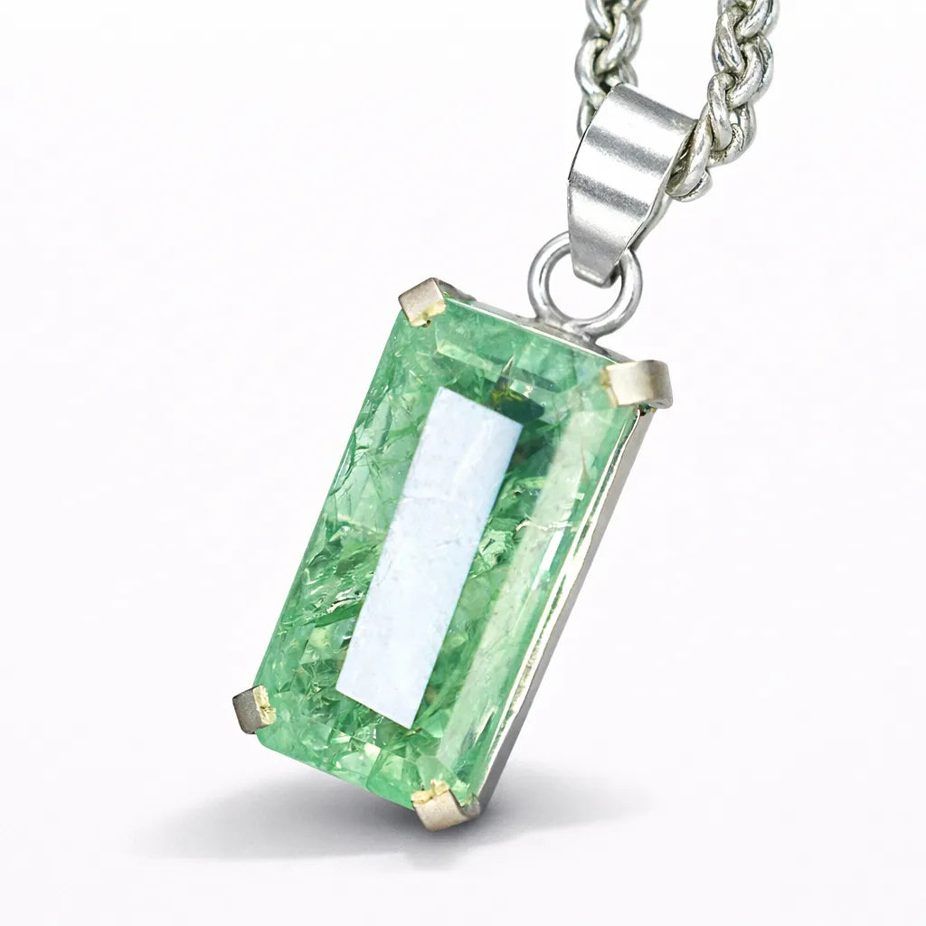 sterling silver emerald pendant