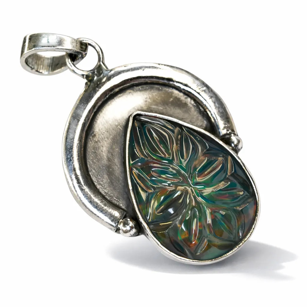 sterling silver opal pendant