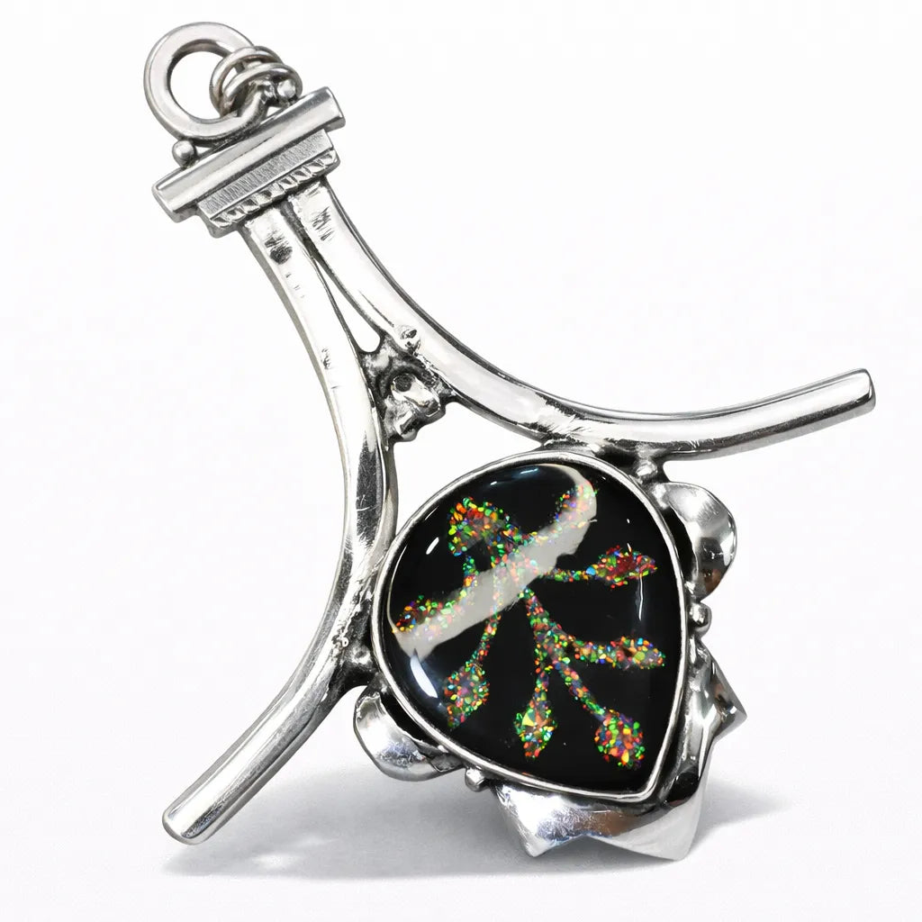 sterling silver opal pendant