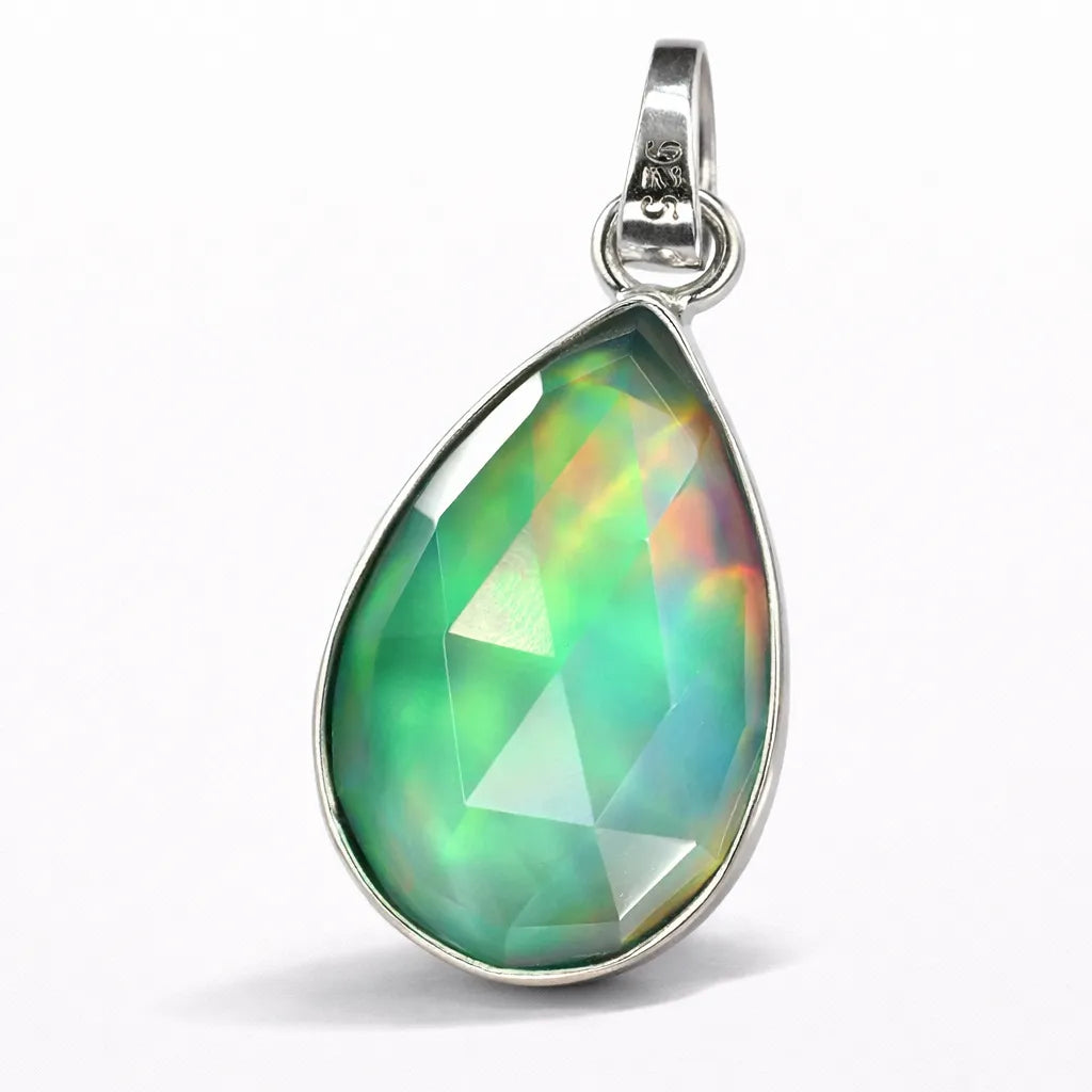 sterling silver opal pendant