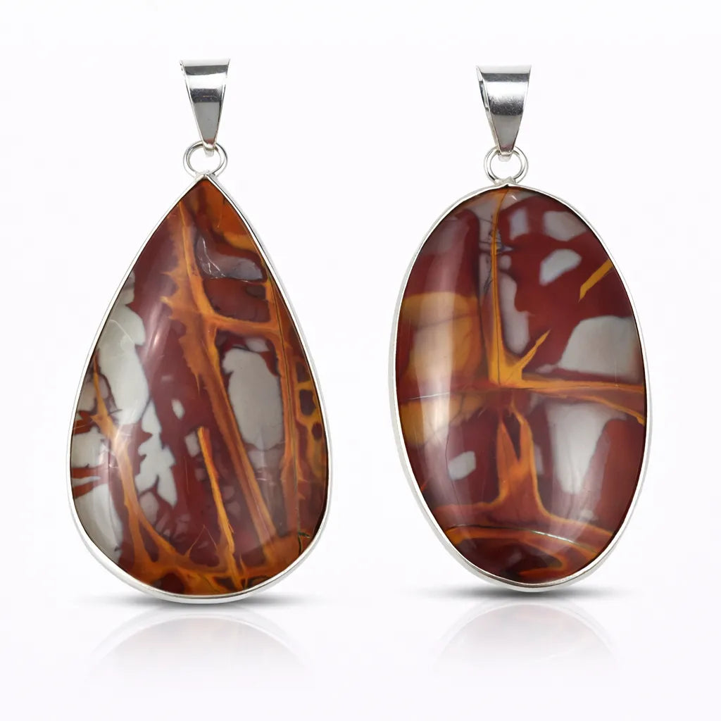 sterling silver jasper pendant