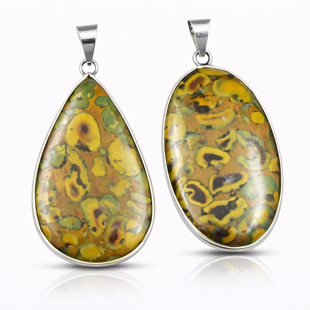 sterling silver jasper pendant