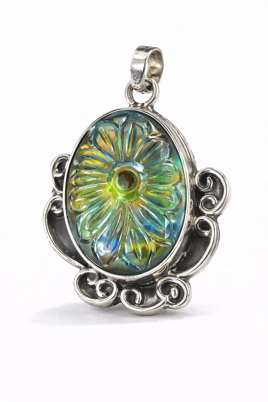 sterling silver opal pendant