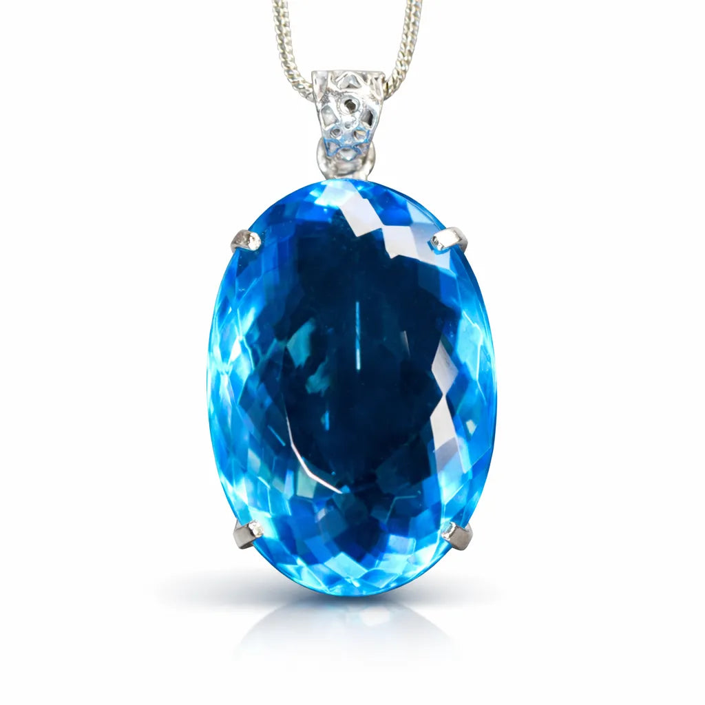 sterling silver aquamarine pendant
