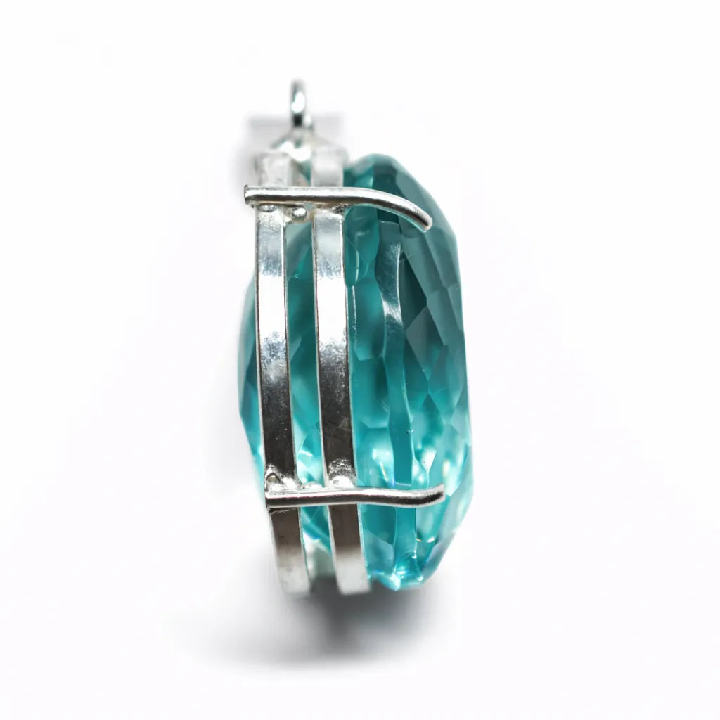 sterling silver aquamarine pendant