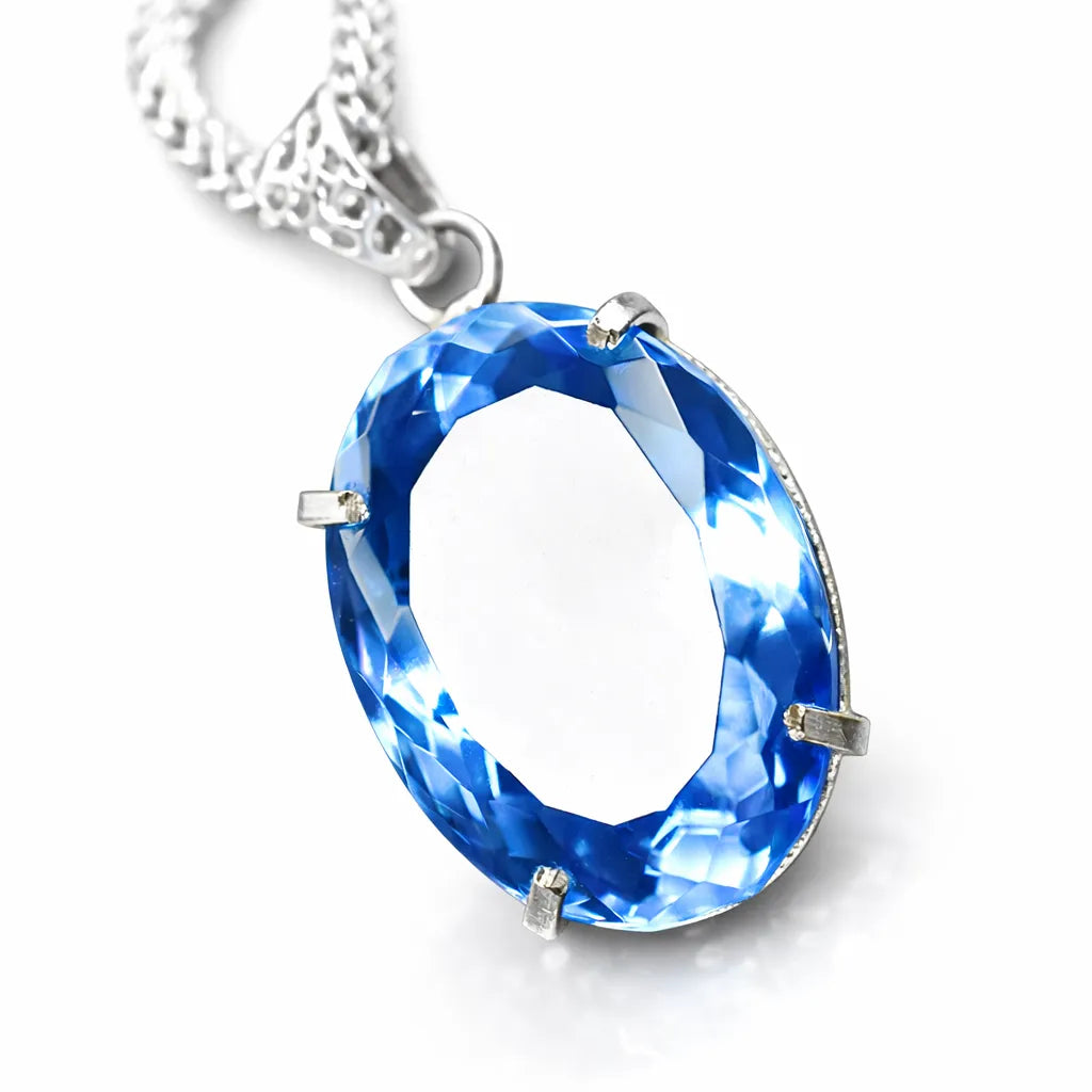 sterling silver sapphire pendant