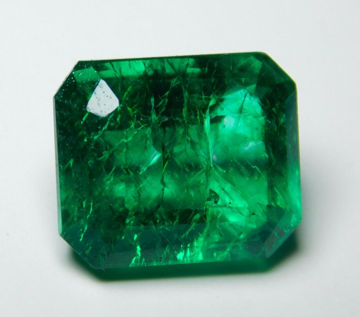 7.10 Ct CERTIFIED Emerald Cut Loose Gemstone Natural Green Emerald Colombian