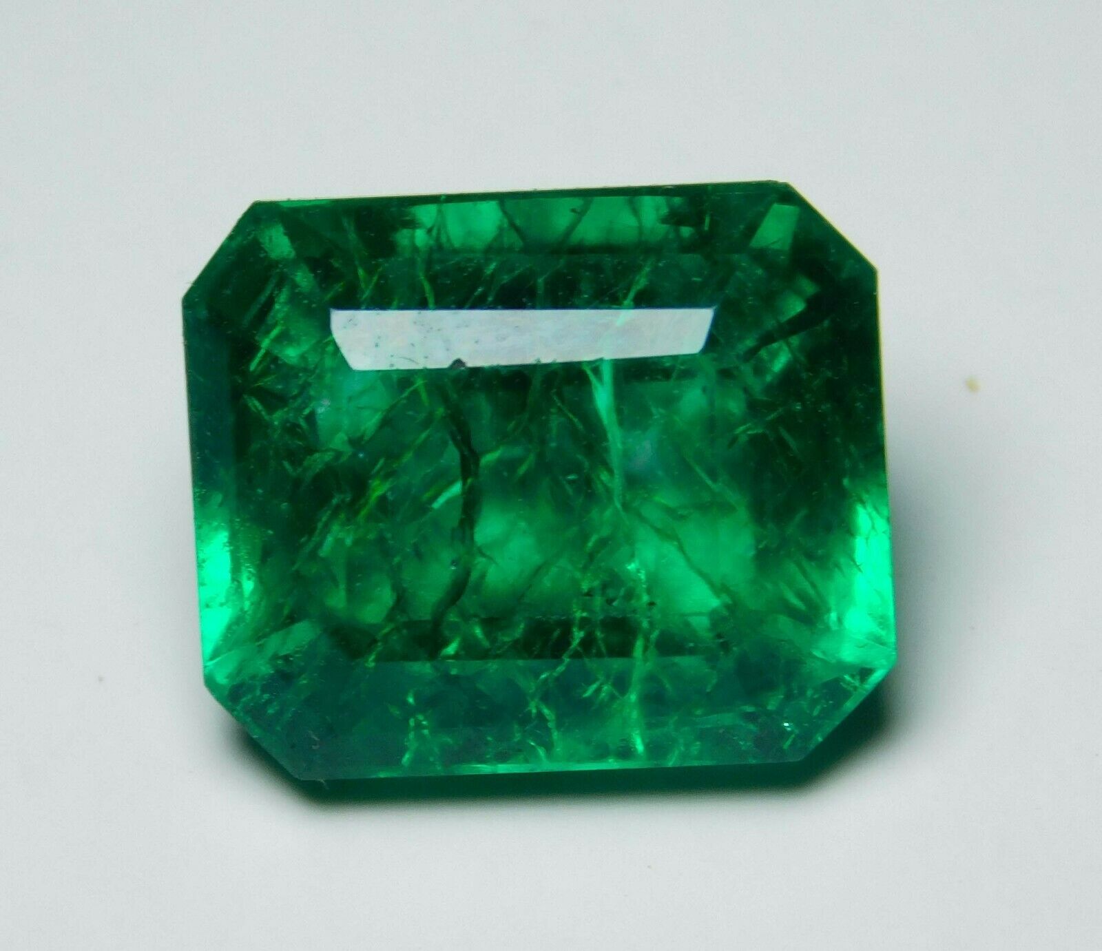 7.10 Ct CERTIFIED Emerald Cut Loose Gemstone Natural Green Emerald Colombian