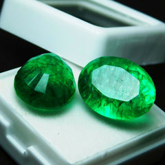 16 Carat Natural Green Colombian Emerald Oval Cut Loose Gemstone CERTIFIED