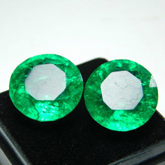 Emerald Green Round Cut 16.36 Carat Natural CERTIFIED Ring Size Loose Gemstone