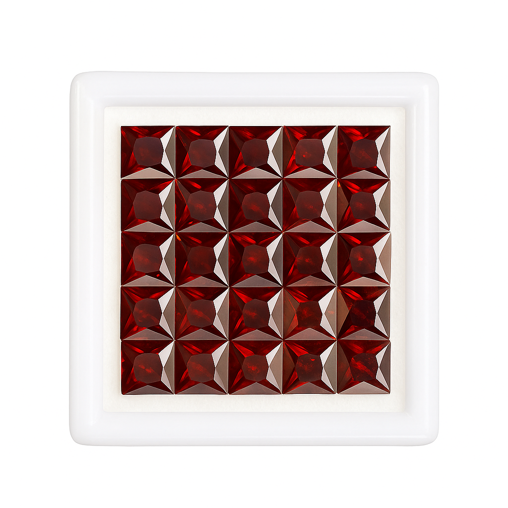 9 Pcs Natural CERTIFIED Sapphire Dark Orange Square Cut Loose Gemstone 5x5 MM