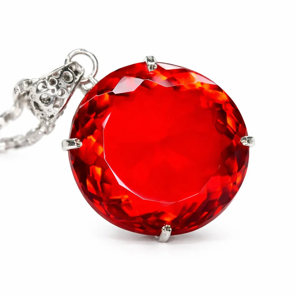 sterling silver ruby pendant