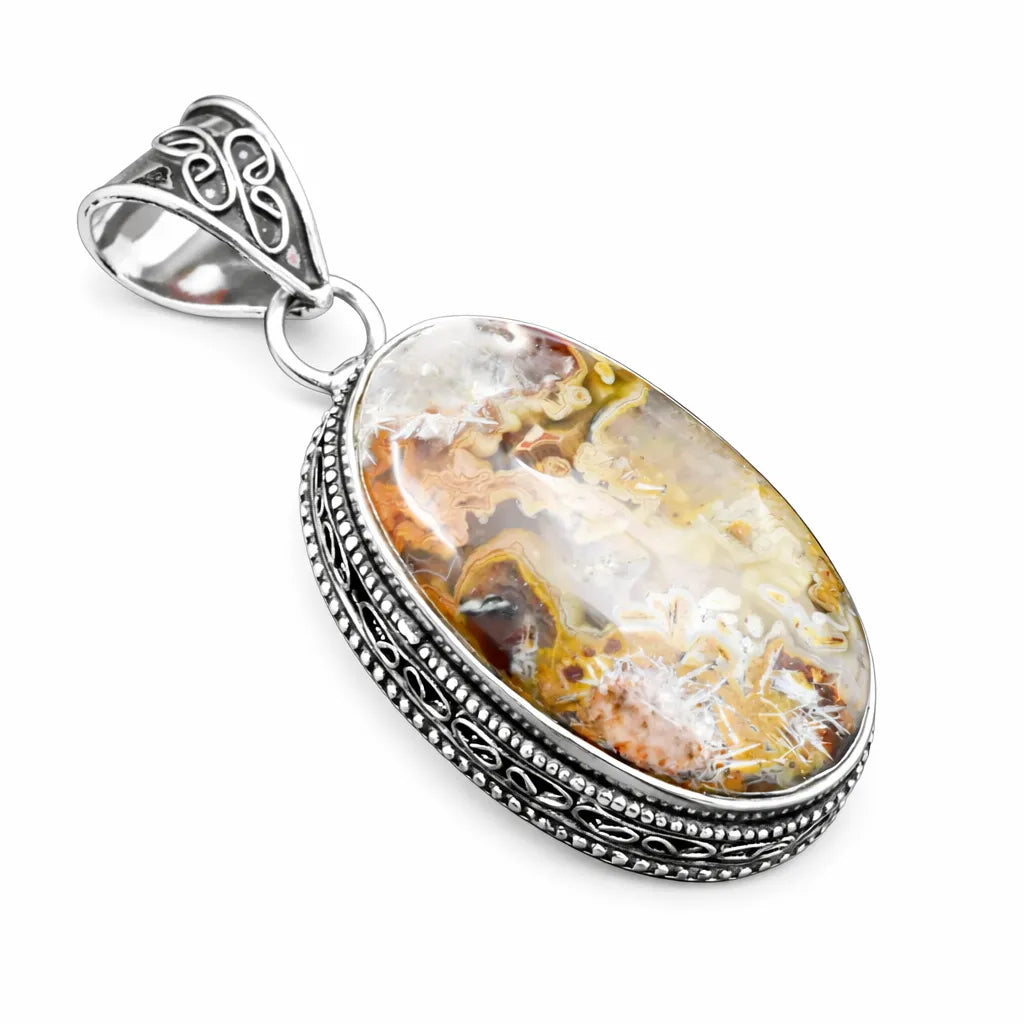 sterling silver agate pendant