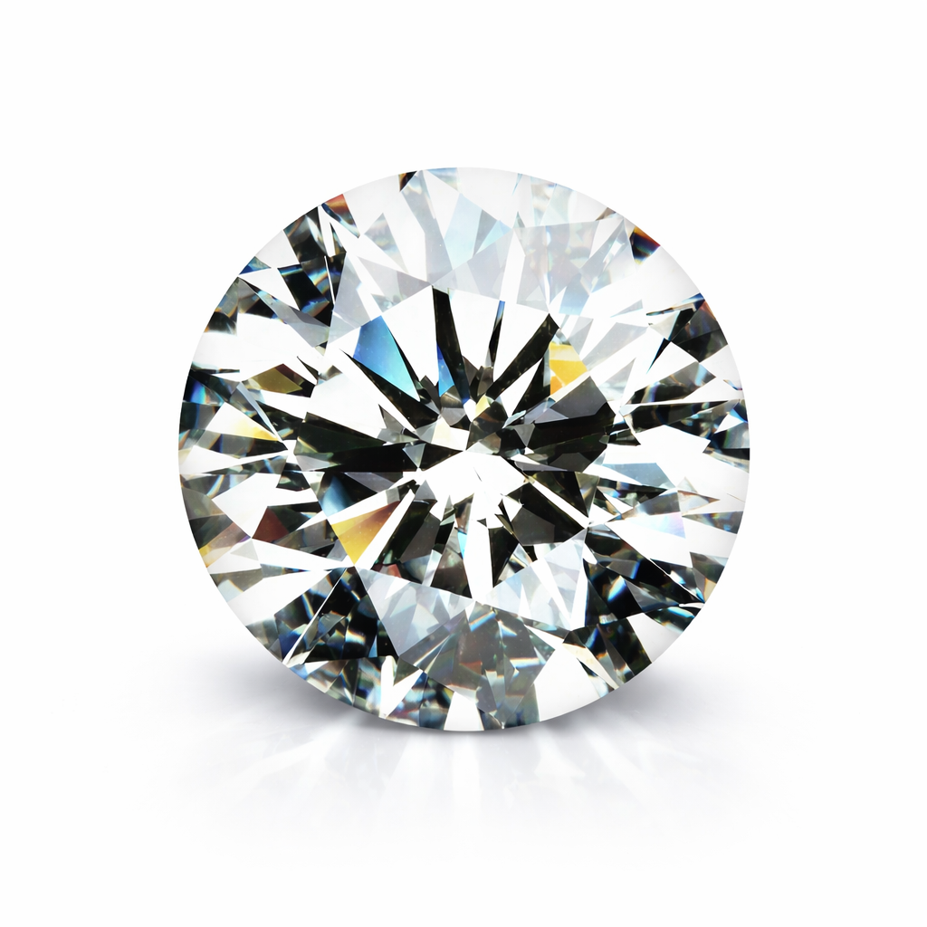 Round diamond on a white background