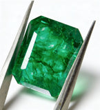 Certified Muzo Emerald 10.90 Ct Natural Green Square Cushion Cut