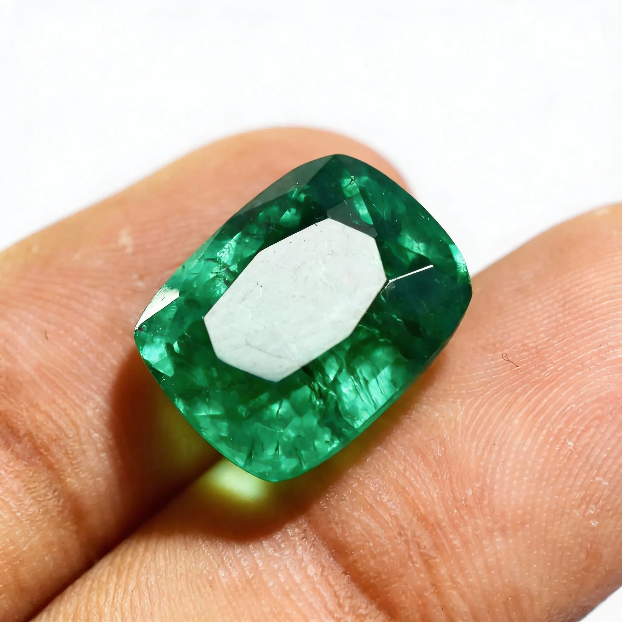 Certified Muzo Emerald 10.90 Ct Natural Green Square Cushion Cut