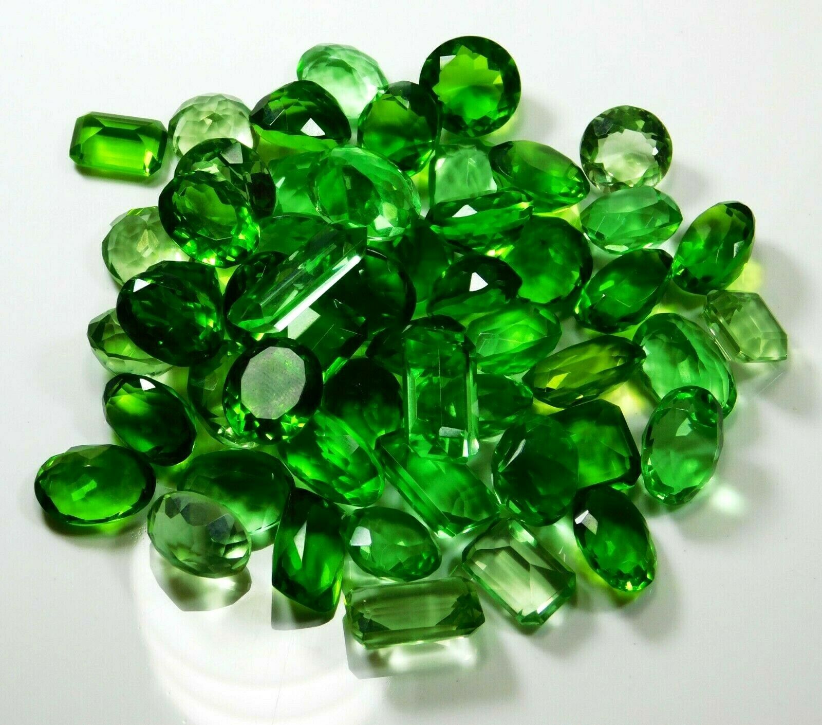 50 Ct Natural Peridot Loose Gemstone Lot Green Mix Shape Ring Size