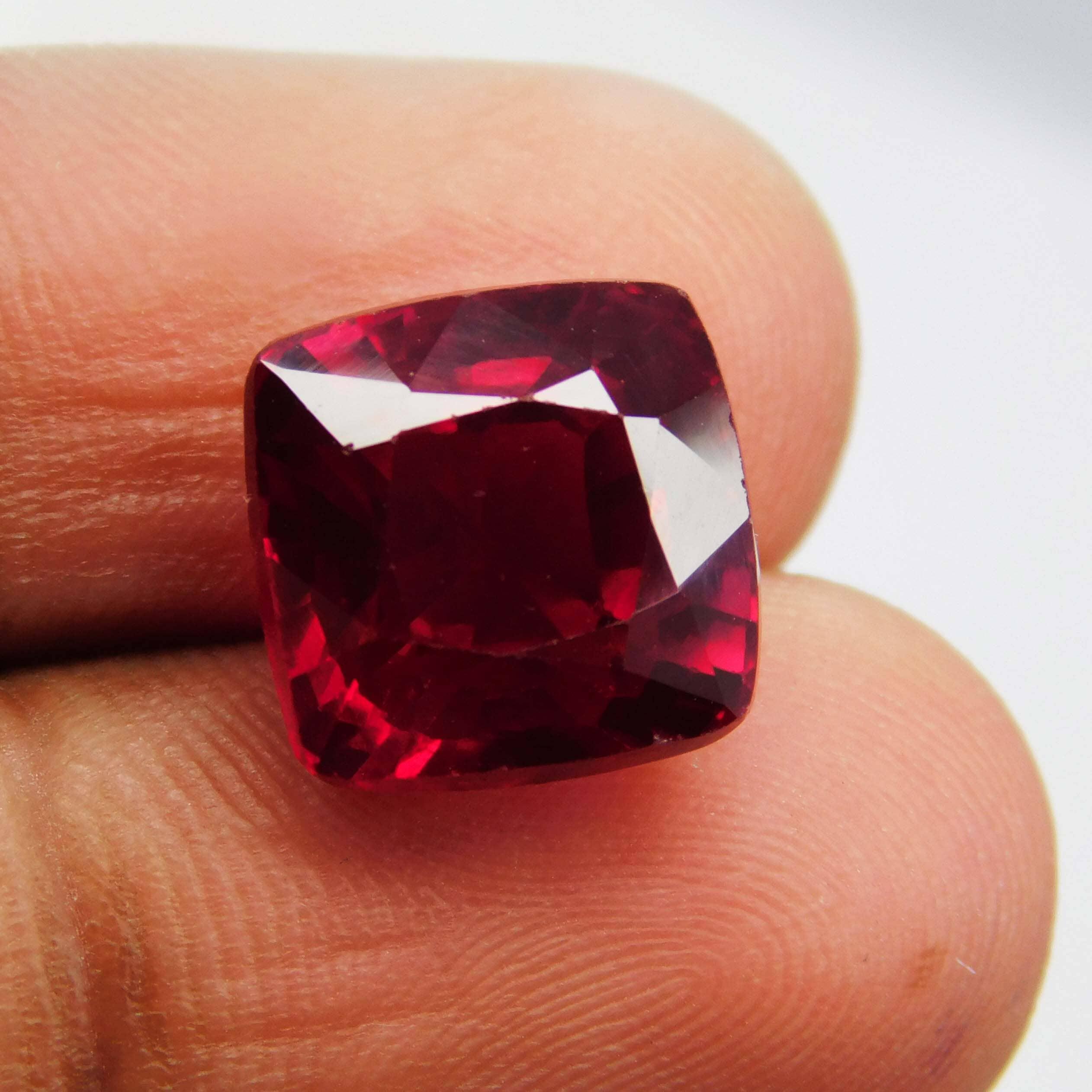 Bloody Red Ruby 8.65 Carat Square Cushion Shape Natural Red Ruby Loose Gemstone From Mozambique gemsbuild 