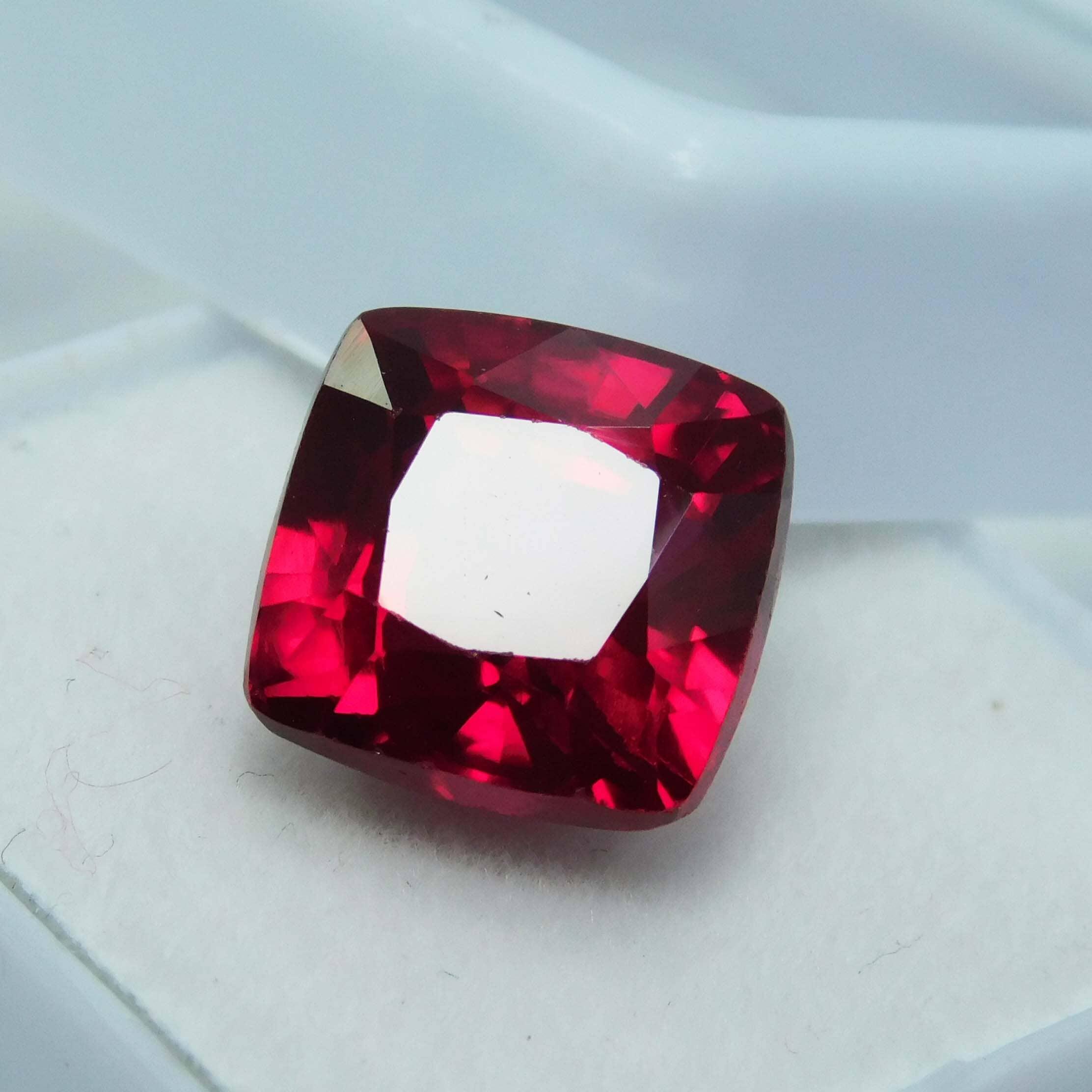 Bloody Red Ruby 8.65 Carat Square Cushion Shape Natural Red Ruby Loose Gemstone From Mozambique gemsbuild 