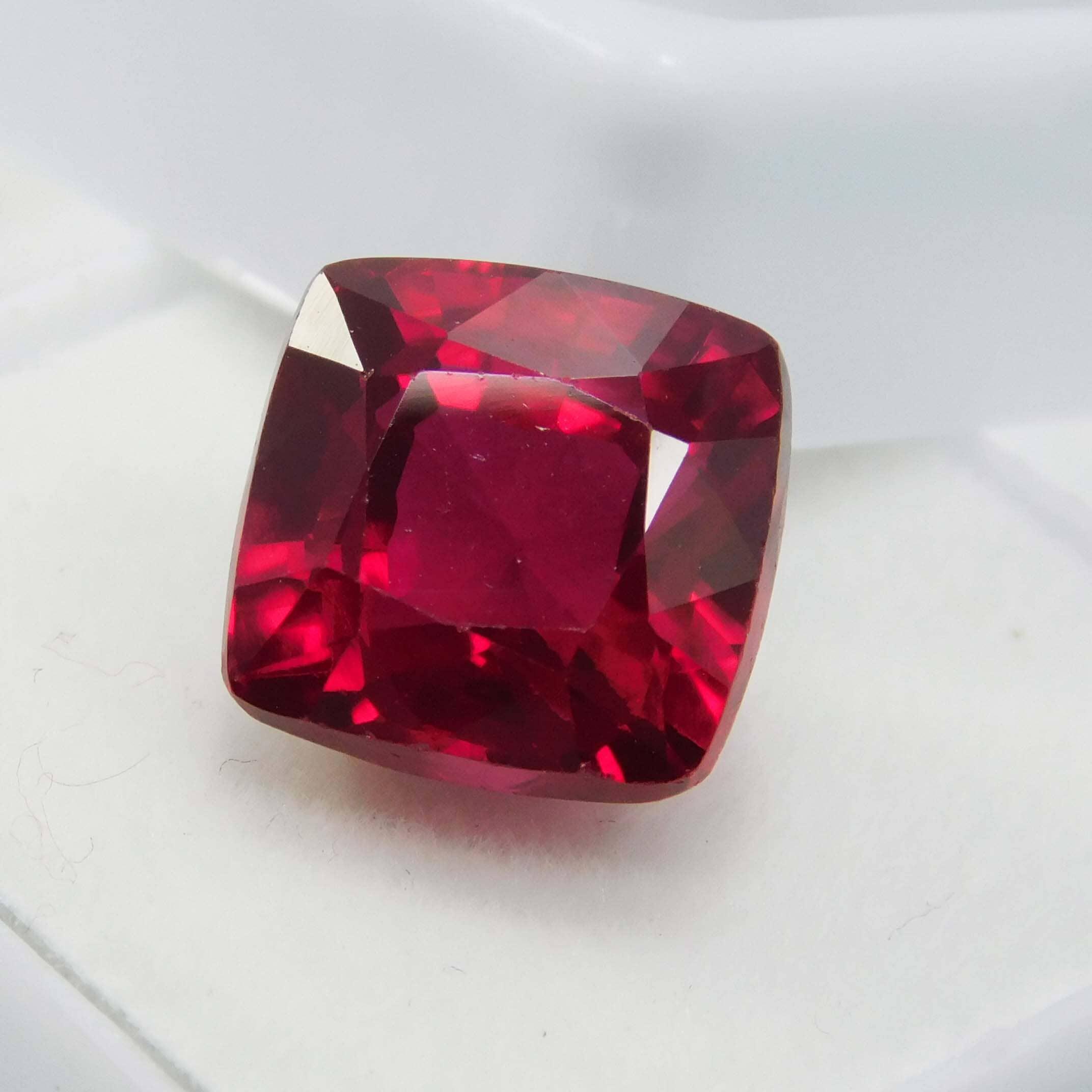 Bloody Red Ruby 8.65 Carat Square Cushion Shape Natural Red Ruby Loose Gemstone From Mozambique gemsbuild 