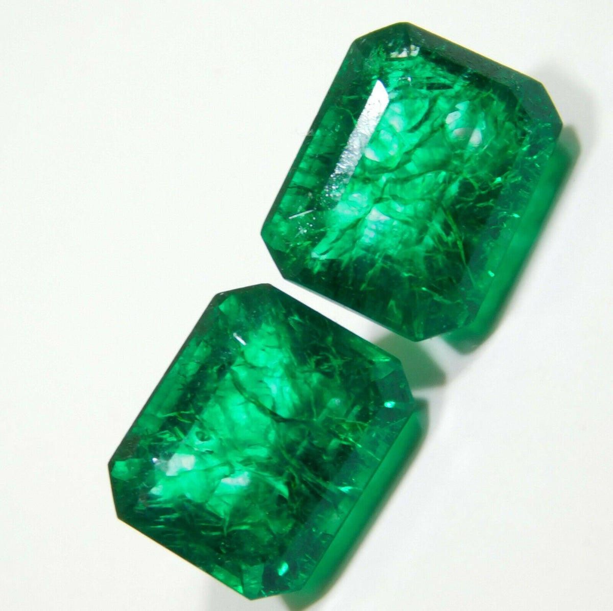 Natural Precious Green Emerald CERTIFIED 16 Ct Loose Gemstone Emerald Cut