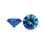 Certified Aquamarine Round Gemstone Pair, one facing front and one standing upright